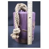 Wind Chime - Purple Ceramic with Bird Motif and Jute Rope Hanger