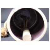 Wind Chime - Purple Ceramic with Bird Motif and Jute Rope Hanger