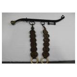 Antique Leather Tassels with Disc Beads and Ivory Ring Ends (Lot of 2)