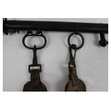 Antique Leather Tassels with Disc Beads and Ivory Ring Ends (Lot of 2)