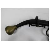 Antique Leather Tassels with Disc Beads and Ivory Ring Ends (Lot of 2)