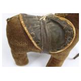 Brown Plush Horse with Leather Saddle & Bridle - Toy Collectible