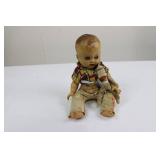 Vintage Composition Baby Doll - Plaid Shirt & Rag Monkey