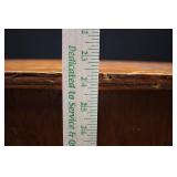 Vintage Wooden Storage Box with Scalloped Base - 24 x 12.5 x 12.25 in