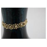 Ceramic Vase - Made in Vietnam, Black Glazed with Teal Floral Design