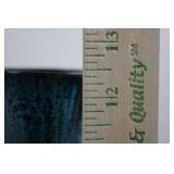 Ceramic Vase - Made in Vietnam, Black Glazed with Teal Floral Design