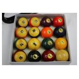 15-Ball Pool Ball Set in Box - Numbers 1-15