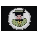 Felt Decorative Kitchen Hanging Plates - Lady & Gentlemen (Lot of 2)