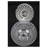 Crystal Cut Glassware Set - Diamond Pattern Sugar Bowl with Lid, Bowls & Glasses