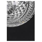 Crystal Cut Glassware Set - Diamond Pattern Sugar Bowl with Lid, Bowls & Glasses