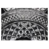 Crystal Cut Glassware Set - Diamond Pattern Sugar Bowl with Lid, Bowls & Glasses