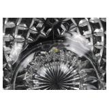 Crystal Cut Glassware Set - Diamond Pattern Sugar Bowl with Lid, Bowls & Glasses