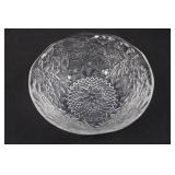 Crystal Cut Glassware Set - Diamond Pattern Sugar Bowl with Lid, Bowls & Glasses