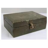Green Metal Jewelry Box with Compartments - Assorted Costume Jewelry