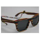 Pelican Sunglasses - Wooden Sunglasses Collection, Multicolor Striped Frame