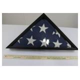 American Flag in Black Triangular Display Frame