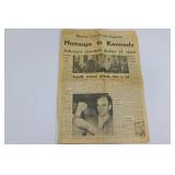 Mason City Globe-Gazette Front Page - Homage to Kennedy, Nov 25, 1963 Edition
