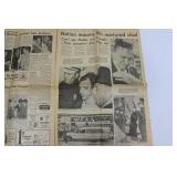 Mason City Globe-Gazette Front Page - President Kennedy Slain