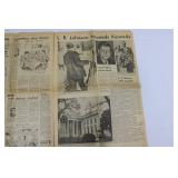 Mason City Globe-Gazette Front Page - President Kennedy Slain