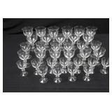 Crystal Goblets Set - 34-Piece Assortment (11 Small, 12 Medium, 11 Large)