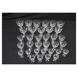 Crystal Goblets Set - 34-Piece Assortment (11 Small, 12 Medium, 11 Large)