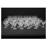 Crystal Goblets Set - 34-Piece Assortment (11 Small, 12 Medium, 11 Large)