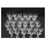 Crystal Goblets Set - 34-Piece Assortment (11 Small, 12 Medium, 11 Large)