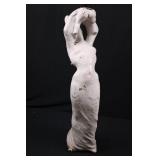 Abstract White Female Figure Sculpture - Standing Draped Form, About 30 in Tall
