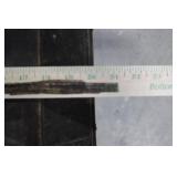 Antique Iron-Banded Steamer Trunk - Ornate Hardware, Dark Patina, Vintage Metal Chest