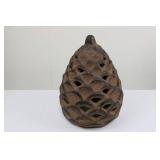 Terracotta Pinecone Sculpture - Perforated Decorative Accent