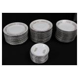 China Dinnerware Set - Pink Rose Floral Pattern, Made in Japan (112 piece set)