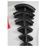 12 Ton Hydraulic Jack on Red A-Frame Stand with 6 Curved Roller Inserts