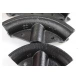 12 Ton Hydraulic Jack on Red A-Frame Stand with 6 Curved Roller Inserts