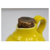 BALDELLI ITALY Yellow Ceramic Oil Cruets - Pair with Cork Stoppers