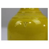 BALDELLI ITALY Yellow Ceramic Oil Cruets - Pair with Cork Stoppers