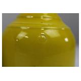 BALDELLI ITALY Yellow Ceramic Oil Cruets - Pair with Cork Stoppers