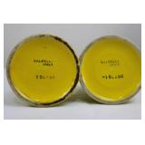 BALDELLI ITALY Yellow Ceramic Oil Cruets - Pair with Cork Stoppers