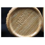 Wooden Ceramic Canisters with Clamp Lids - 3-Piece Set (Made in China)