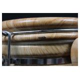 Wooden Ceramic Canisters with Clamp Lids - 3-Piece Set (Made in China)