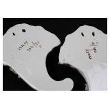 Porcelain Floral Shoes - Italy Hand-Painted Pair of Decorative Slippers