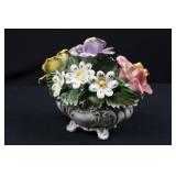 Capodimonte Floral Bouquet Vase - Made in Italy Porcelain Centerpiece with Hand-Painted Flowers