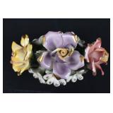 Capodimonte Floral Bouquet Vase - Made in Italy Porcelain Centerpiece with Hand-Painted Flowers