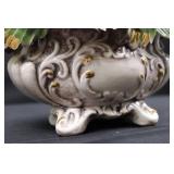 Capodimonte Floral Bouquet Vase - Made in Italy Porcelain Centerpiece with Hand-Painted Flowers