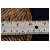 Natural Wicker Basket Set - Rectangular Carry Hamper & Round Baskets