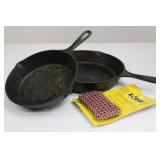 Lodge Cast Iron Skillet Set - 2 Pans With Chainmail Scrubber Pad