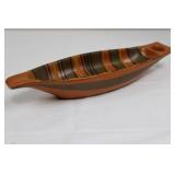 Terracotta Ceramic Bowl with Striped Interior