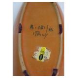 Terracotta Ceramic Bowl with Striped Interior