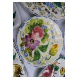 Floral Italian Ceramic Dinnerware Set - Platter, Bowls & 4 Small Plates
