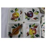 Floral Italian Ceramic Dinnerware Set - Platter, Bowls & 4 Small Plates