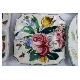 Floral Italian Ceramic Dinnerware Set - Platter, Bowls & 4 Small Plates